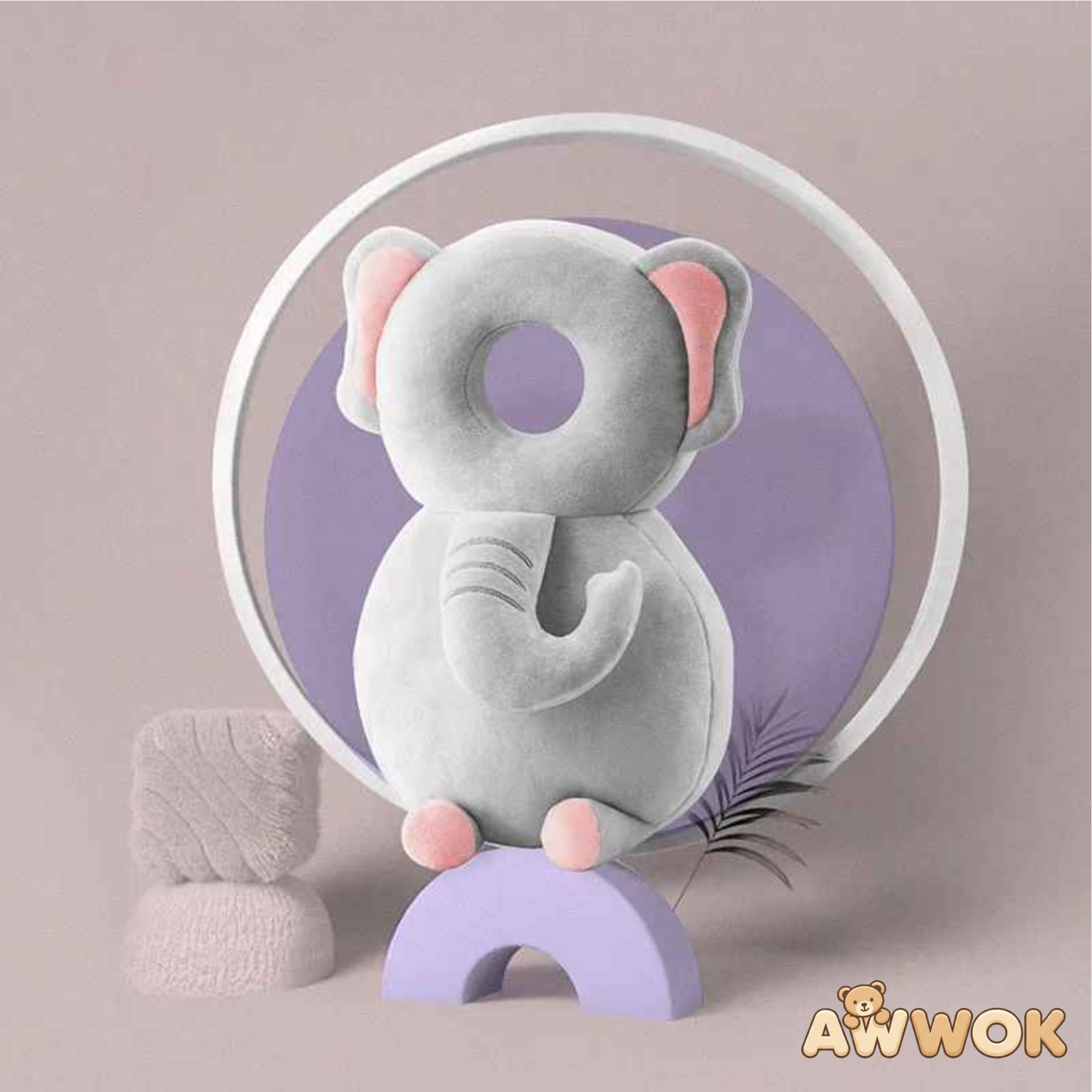AWWOK® Baby Kopfschutzkissen – Elefant